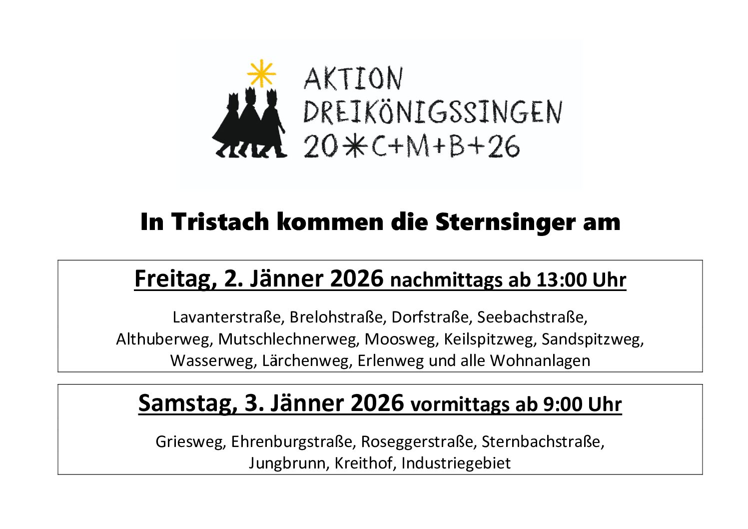 Die Sternsinger kommen….