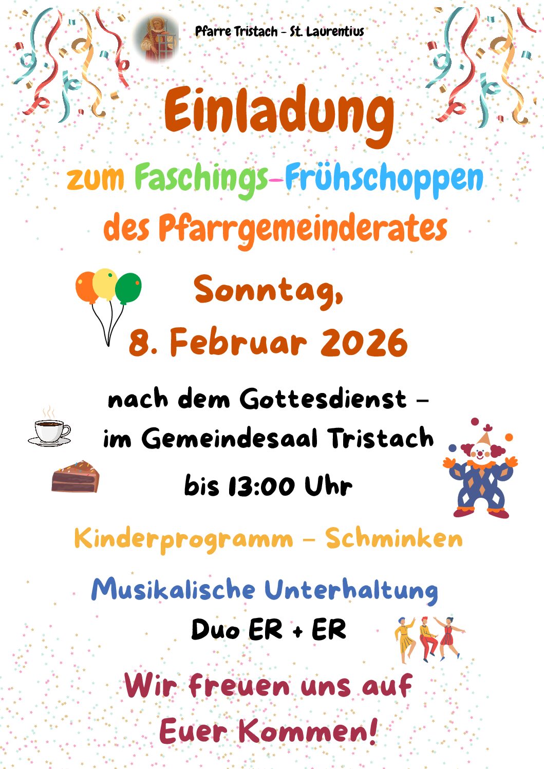 Einladung zum Pfarrfasching