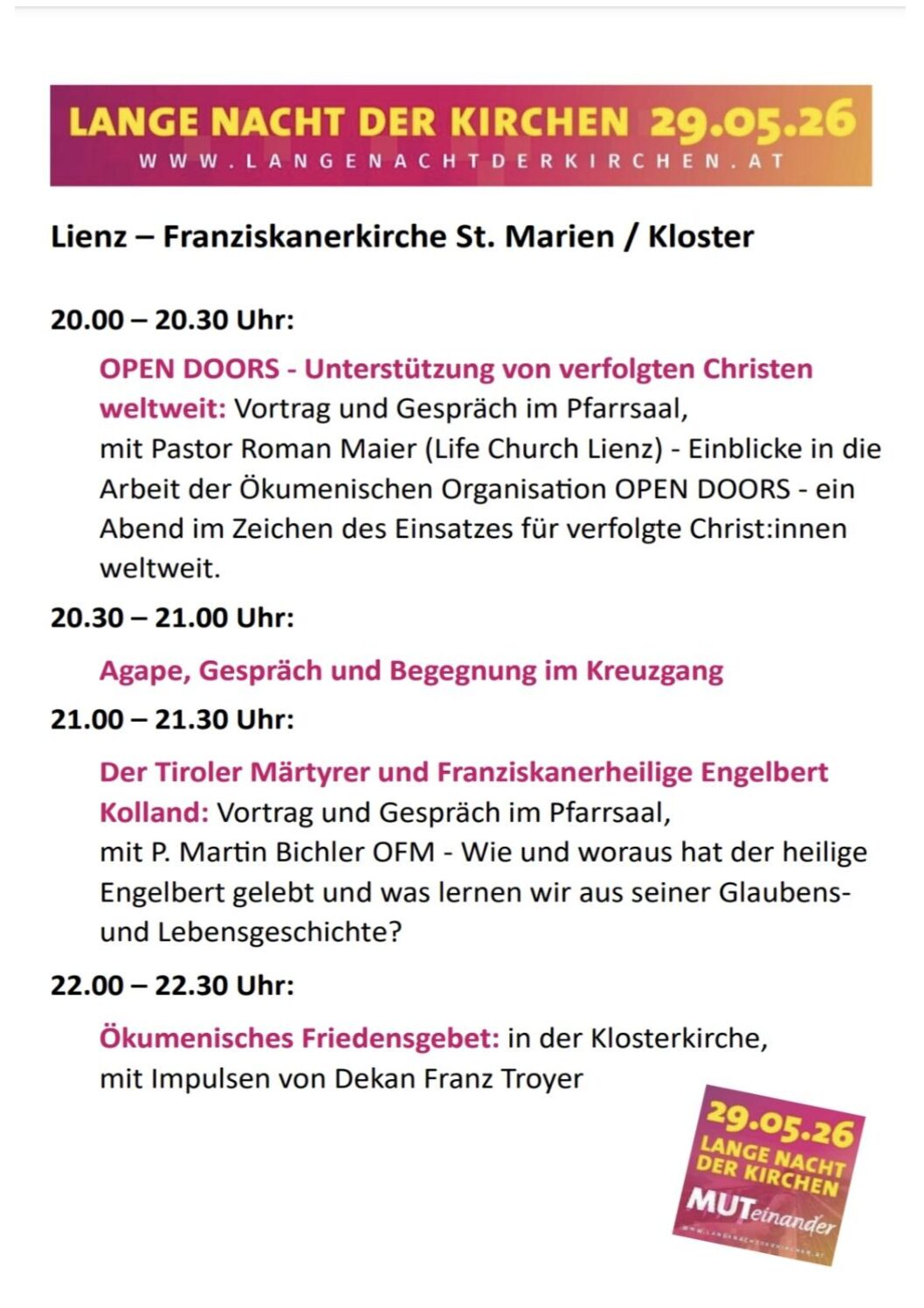 Lange Nacht der Kirchen