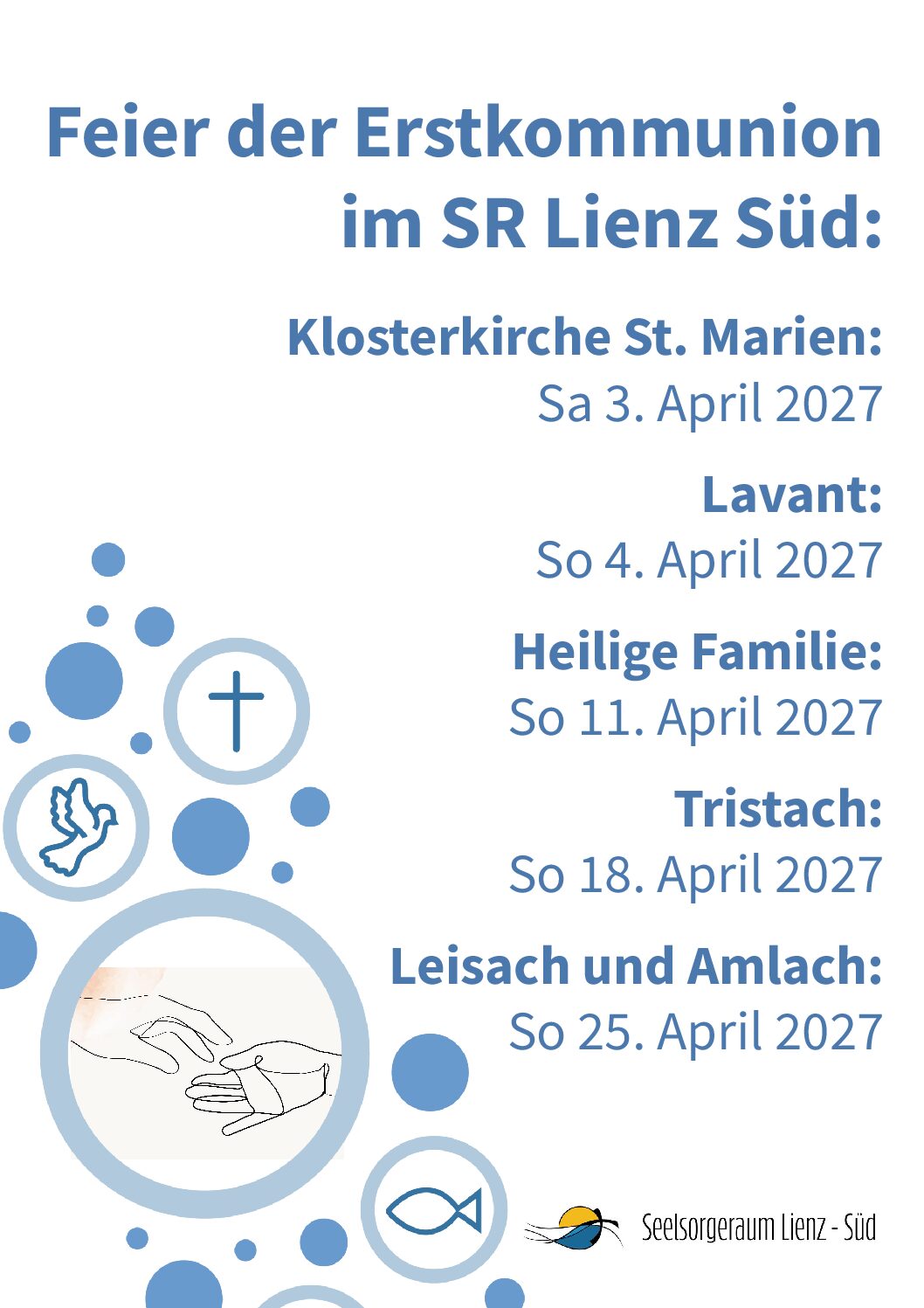 Erstkommunion-Gottesdienste im SR Lienz Süd